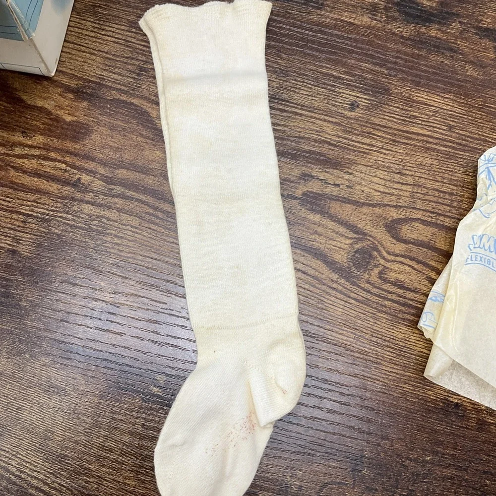 Vintage Wee Walker Baby Shoes Size 3b White 102 Leather 1960 W Box Receipt Socks